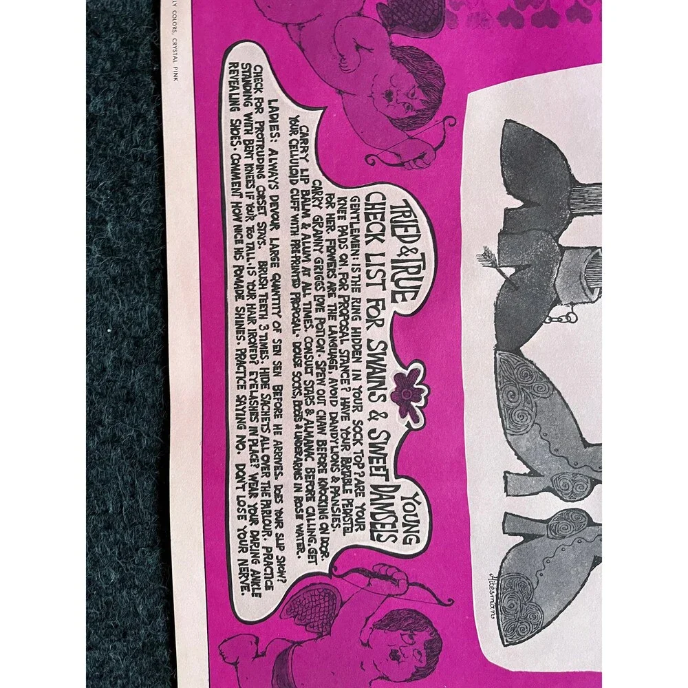 Vintage Dating John Hitesman Lithograph Poster 1960's MCM Wall Decoration, Vint